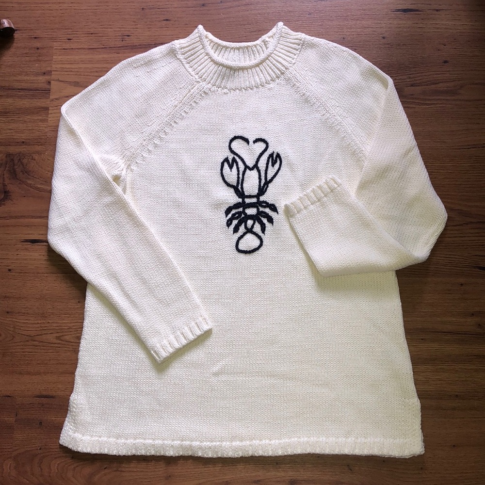 🦞Like new Talbots lobster knit heart sweater Size M